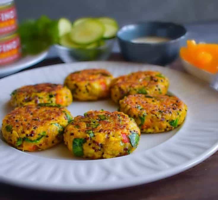 Curried Tuna Quinoa Patties (Canned Tuna, GF) without bread