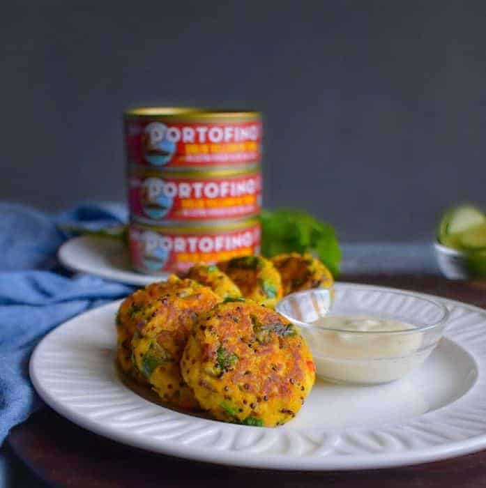 Curried Tuna Quinoa Patties (Canned Tuna, GF) without bread