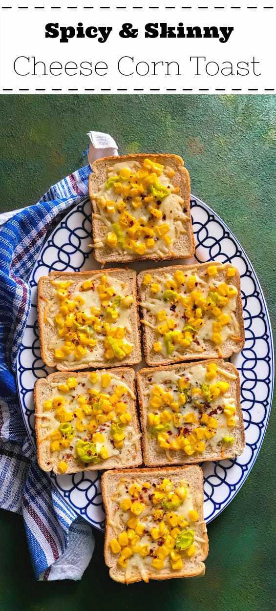 Spicy Cheese Corn Toast: #cheesecorntoast #indianbreakfast #corntoast #indianfood #skinny #breakfast