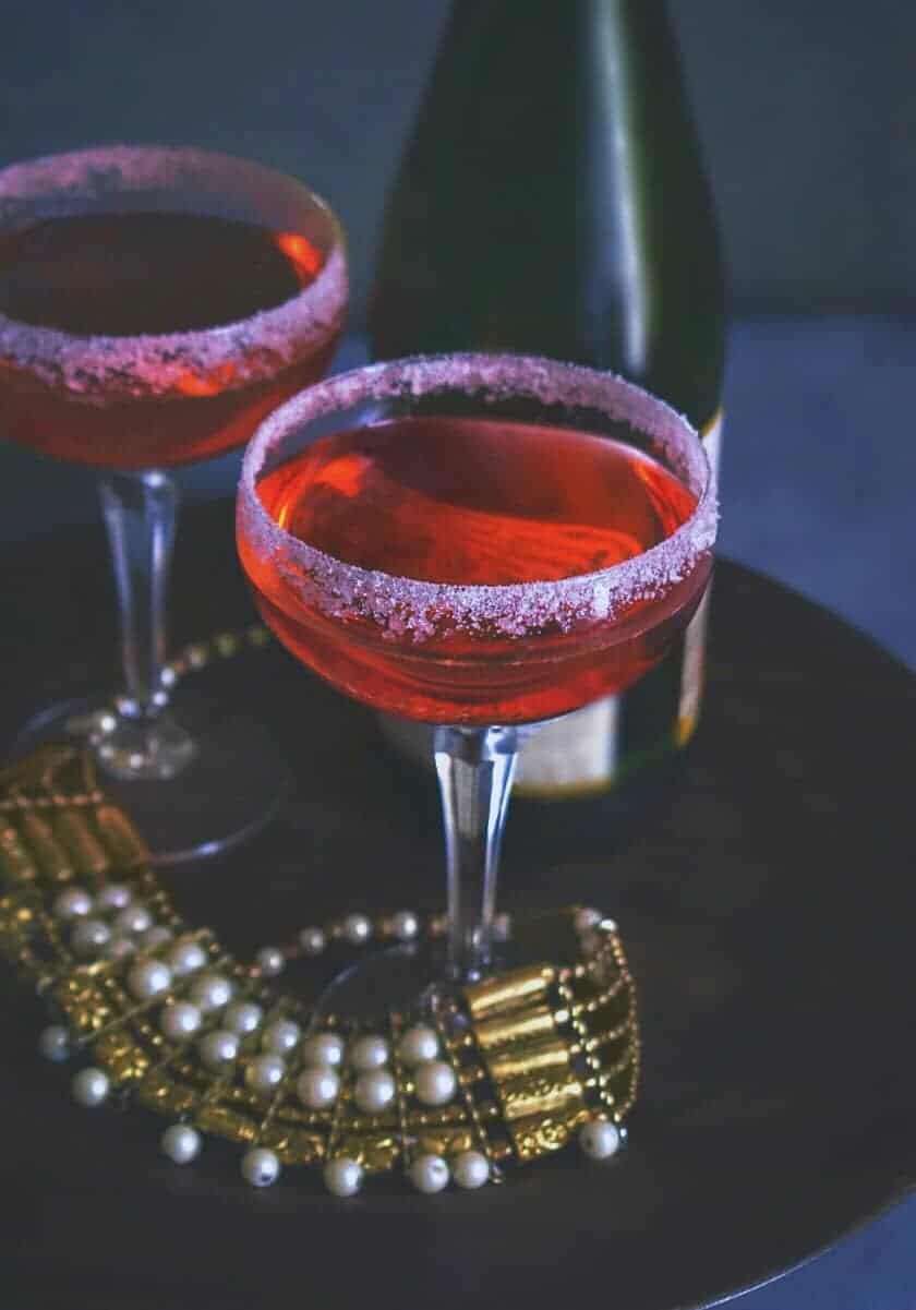 easy valentines day champagne cocktail recipe using rose water