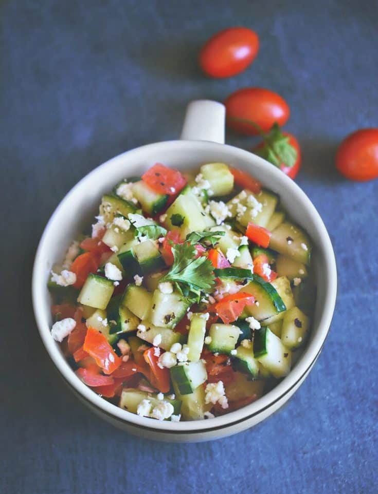 Quick Cucumber Tomato Zaatar Salad with HoneyCitrus Dressing (GF)