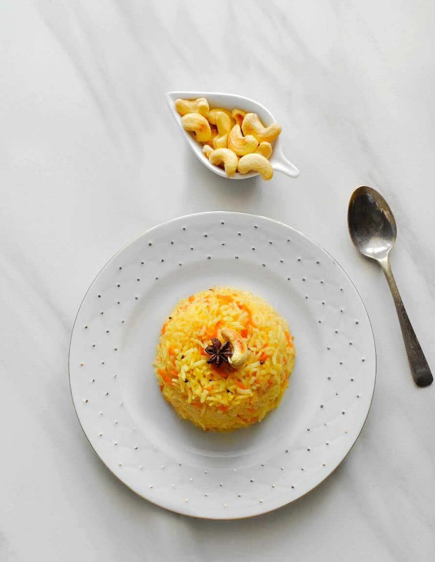 Instant-Pot Carrot Rice Pulao with Cashews