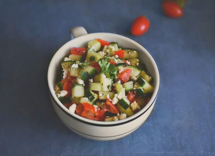 Quick Cucumber Tomato Zaatar Salad with HoneyCitrus Dressing (GF)