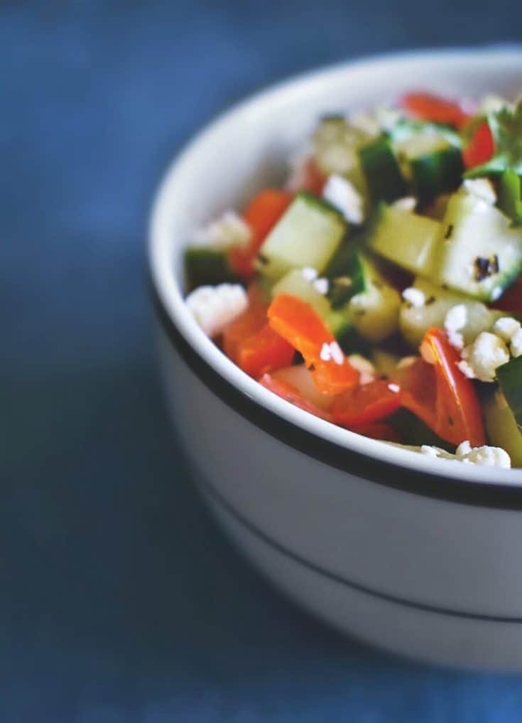 Quick Cucumber Tomato Zaatar Salad with HoneyCitrus Dressing (GF)