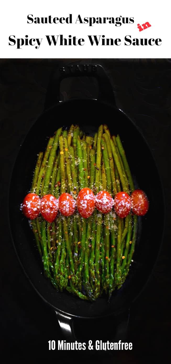 Sauteed Asparagus in Spicy White Wine Sauce: #asparagus #whitewine #lemon #spicy #vacuvita #ad