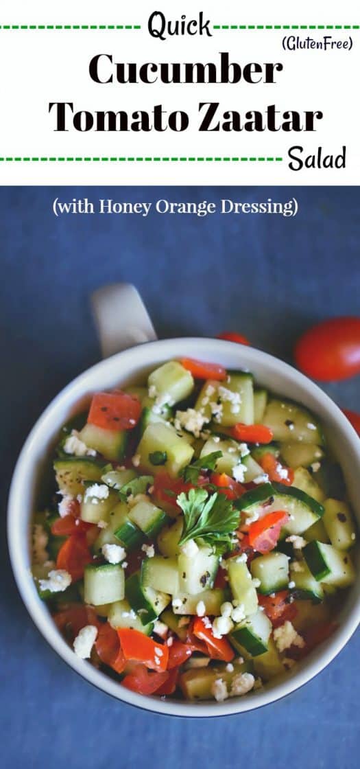 Quick Cucumber Tomato Zaatar Salad with HoneyCitrus Dressing (GF)