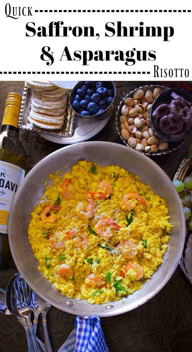 Quick Saffron Shrimp Asparagus Risotto: