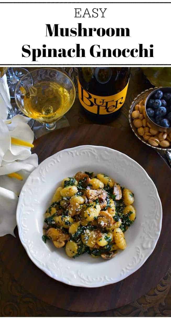 Easy Mushroom Spinach Gnocchi: #mushroom #gnocchi #mothersday #SpreadTheLove #JaMPartner #ButterChardonnay @JaMCellars