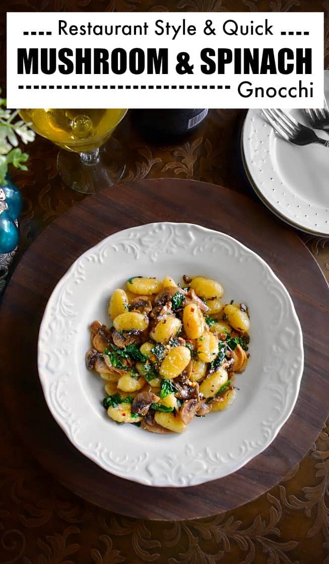 Restaurant Style Mushroom Spinach Gnocchi