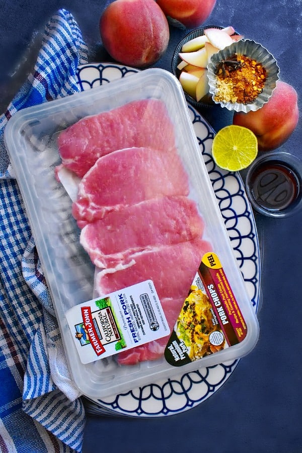 Peach Ginger Glazed Pork Chops ingredients