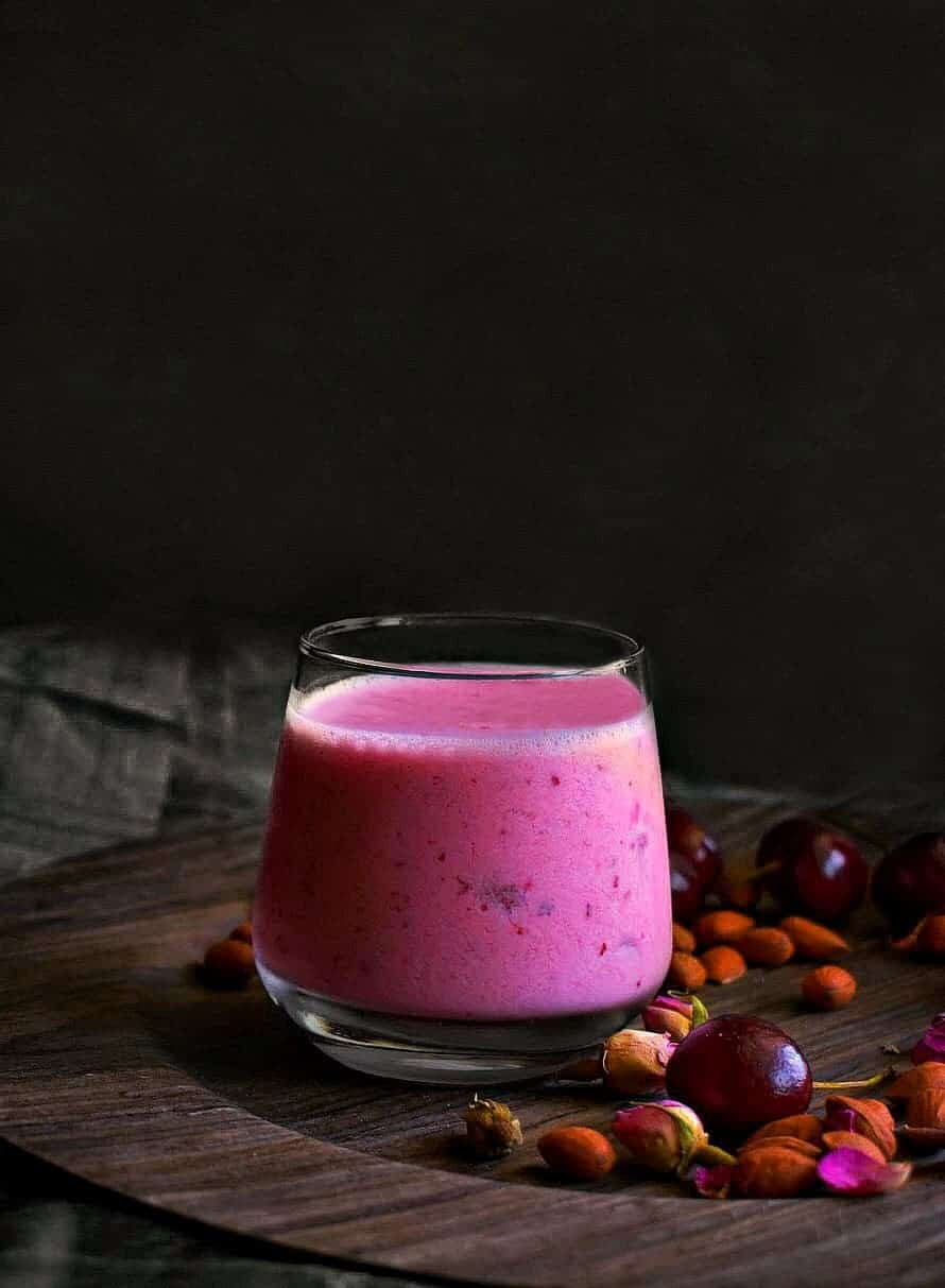 Almond Cherry Rose Smoothie