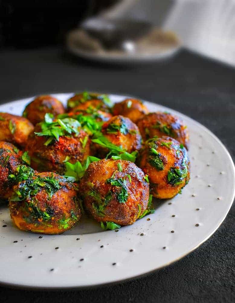 Spicy Indian Potatoes with Cilantro   Dhaniya Wale Aloo - 79