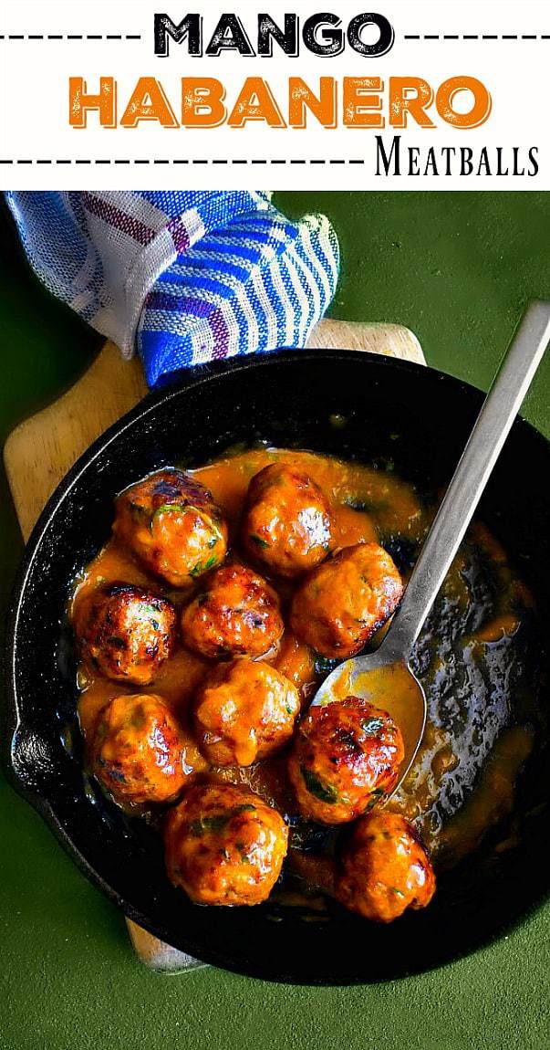 Quick Mango Habanero Meatballs: #meatballs #mango #habanero #pork