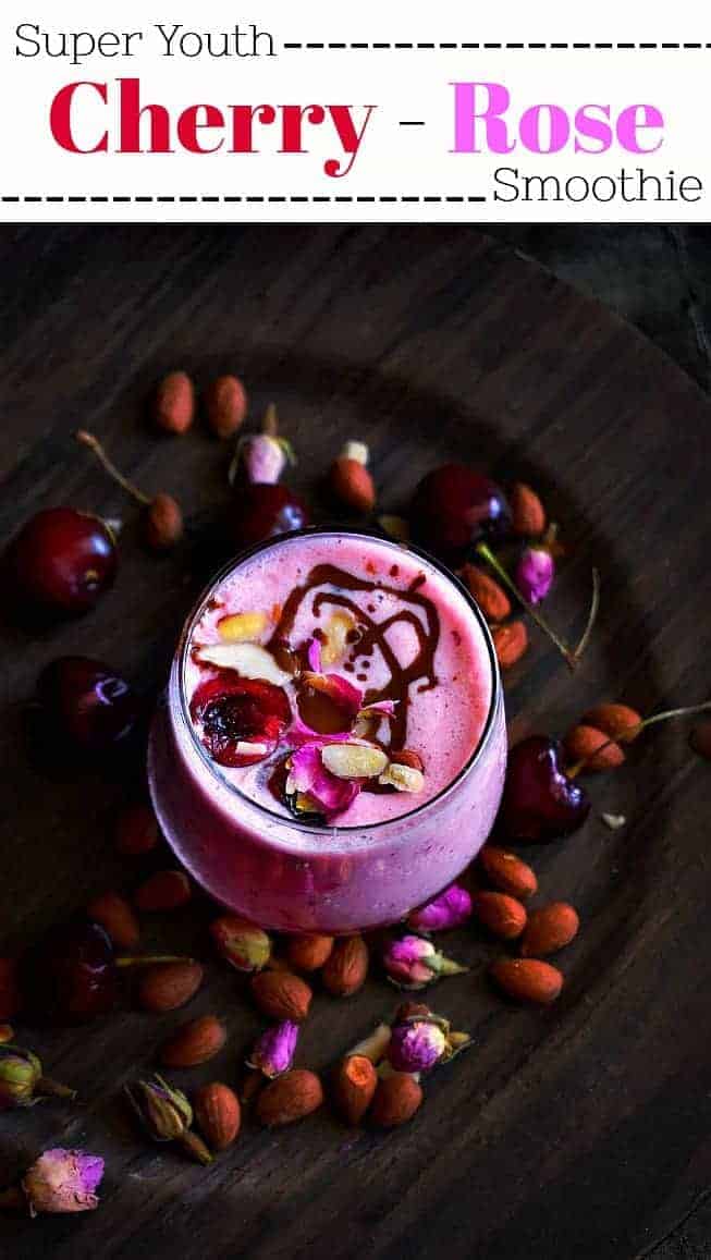 Super Youth Cherry Rose Smoothie: #cherry #smoothie #rose #collagen