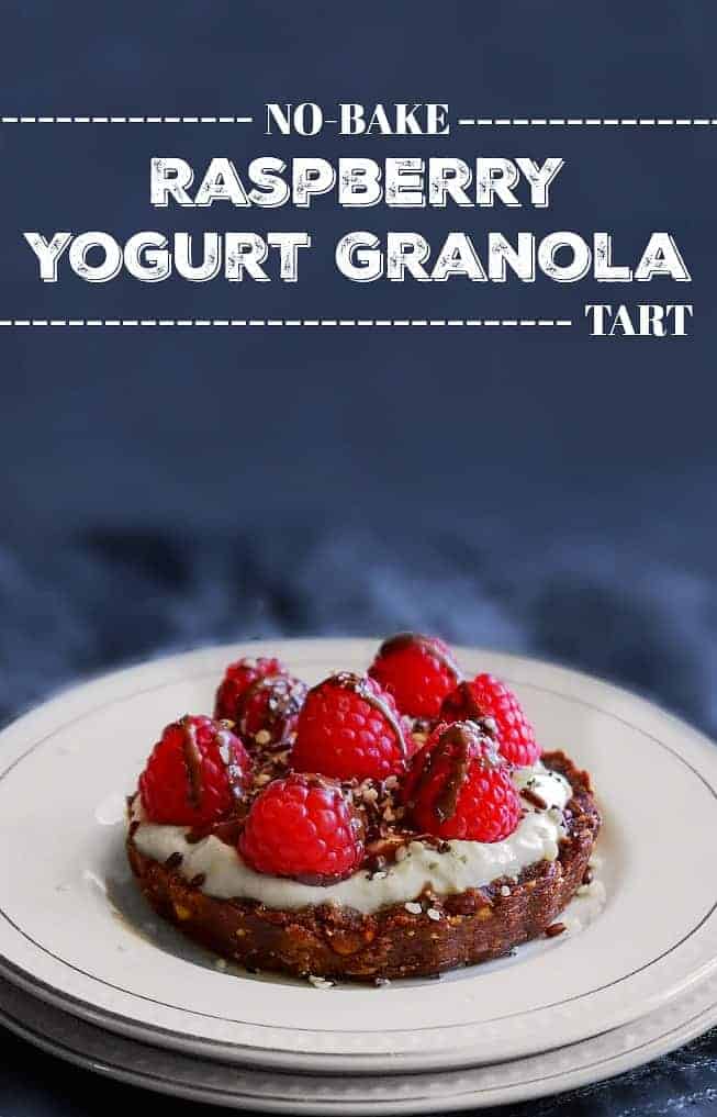 No Bake Raspberry Yogurt Granola Tart: #tart #yogurt #granola #tart #CloverSonoma #MilkCountry #LegenDairy #ad