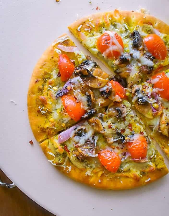 Pesto Mushroom Pizza