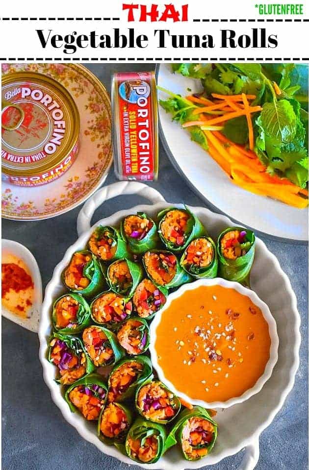 Thai Vegetable Tuna Rolls: #thai #tuna #vegetable #rolls #appetizer