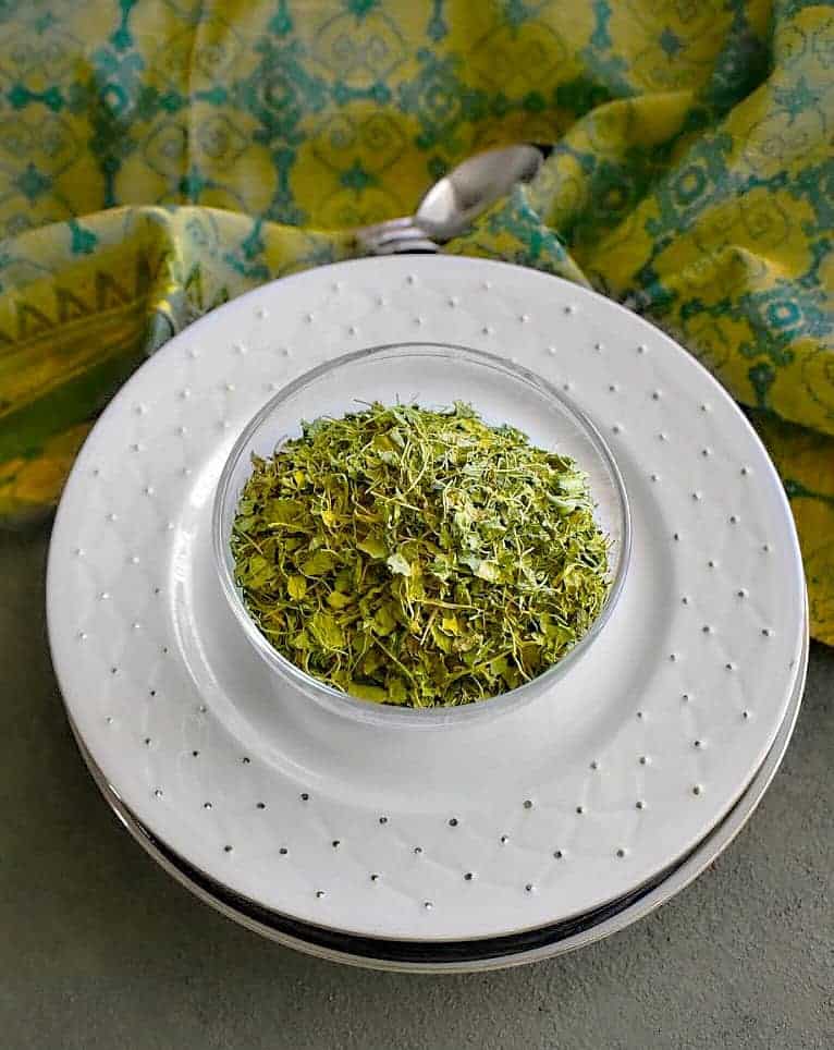 dry kasuri methi picture in a cup