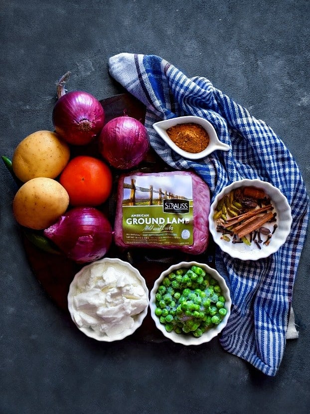 Ingredients for the Indian Lamb Keema Curry