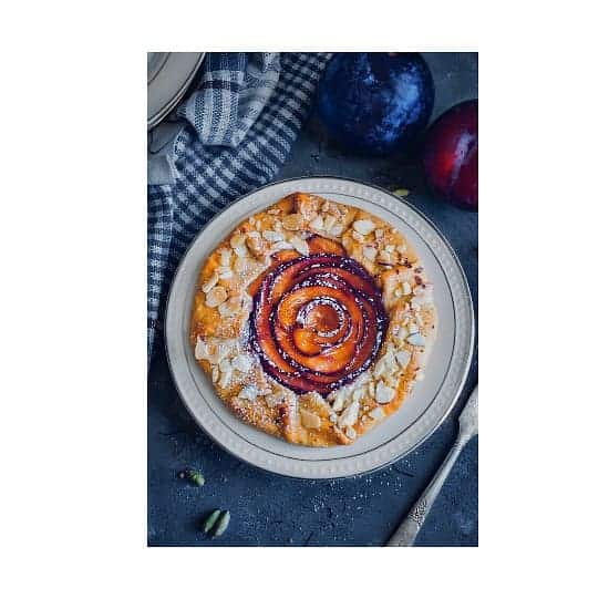 Saffron Cardamom Spiced Plum Galette