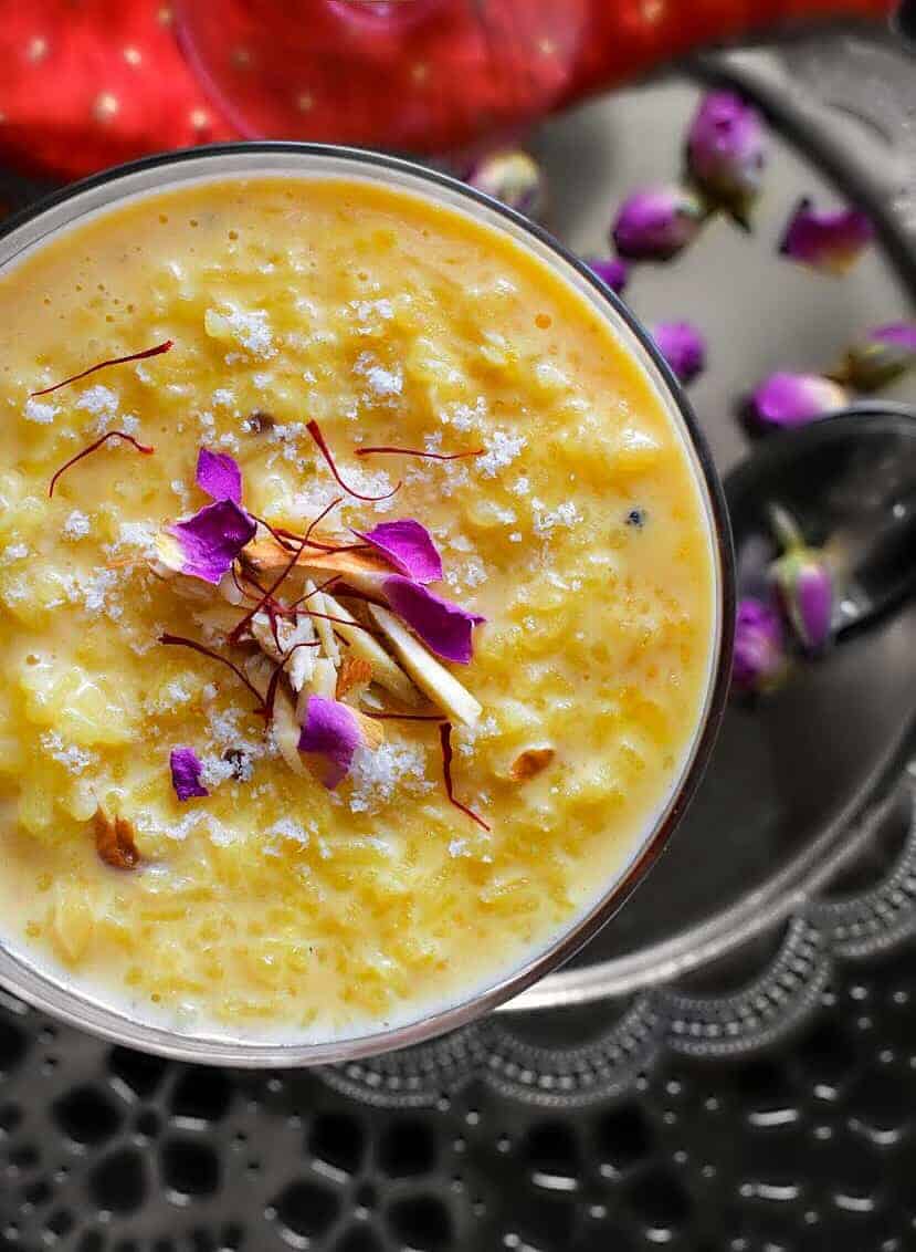 indian saffron rice pudding. Indian Saffron Kheer