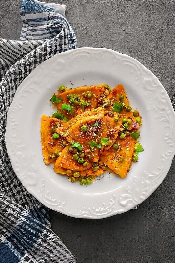 Instant Pot Ravioli in Spicy Pumpkin Wine Sauce Leftover (frozen ravioli)