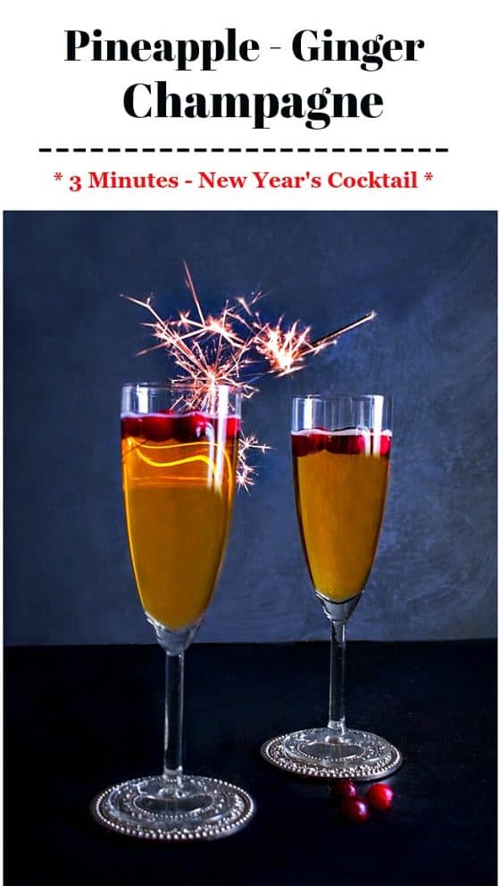 3 Minutes Pineapple Ginger Champagne Cocktail Recipe