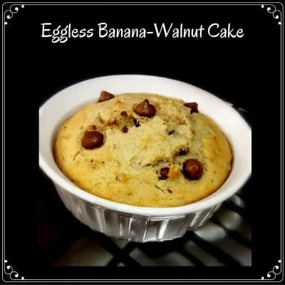 Eggless Banana Walnut Cake