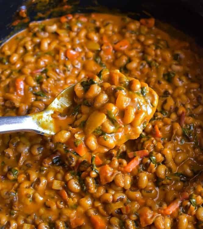 Instant Pot Black Eyed Peas Curry using Coconut Milk #vegancurry