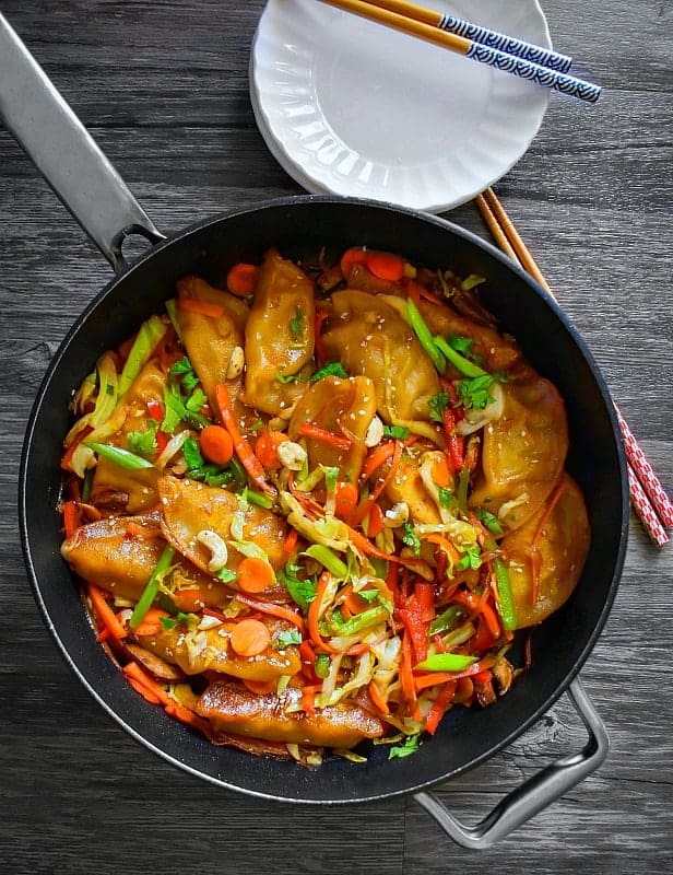 stir fry chicken potsticker