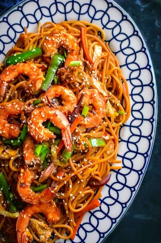 restaurant style shrimp chow mein