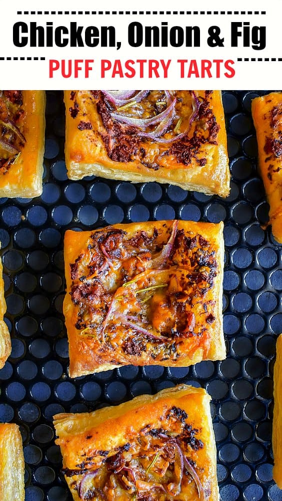 Chicken, Onion and Fig Puff Pastry Tarts