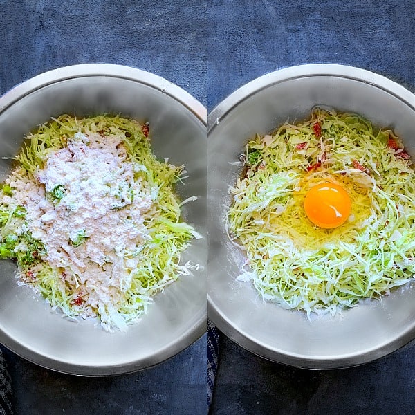 Step by step Process to Make Okonomiyaki Japanese Cabbage Pancake