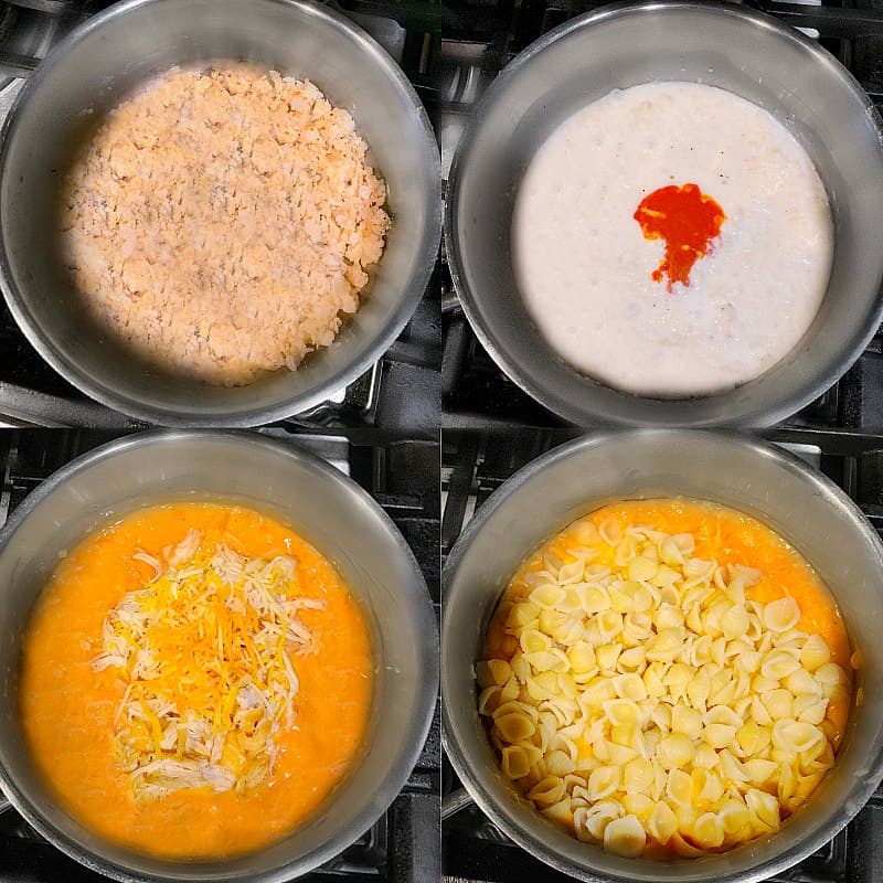 step by step process of Creamy Buffalo Chicken Pasta