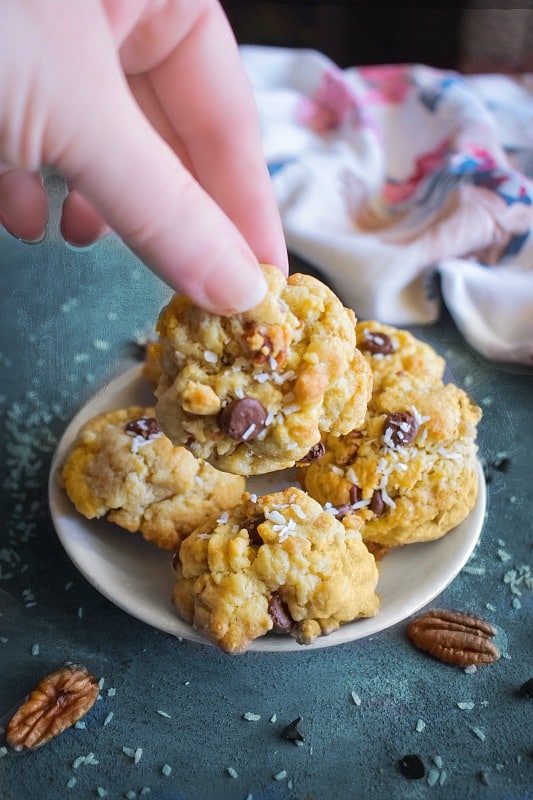 Easy Chewy Coconut Chocolate Chip Cookies Recipe