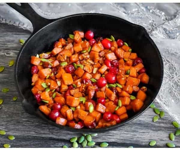 Honey Roasted Sweet Potatoes and Cranberries