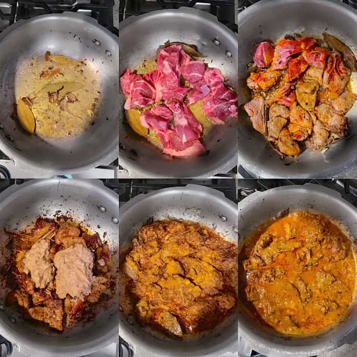 Mutton korma process