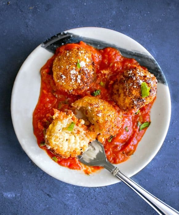 Cauliflower Meatballs in Marinara Sauce
