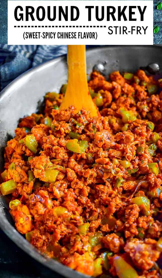 Sweet Spicy Ground Turkey Stir Fry - #groundturkey