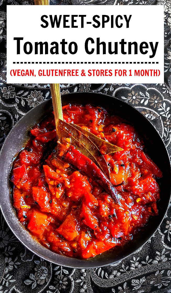 Sweet Spicy Tomato Chutney #chutney #tomatochutney #indiansnacks #pickle #tomato #relish Sweet Spicy Tomato Chutney