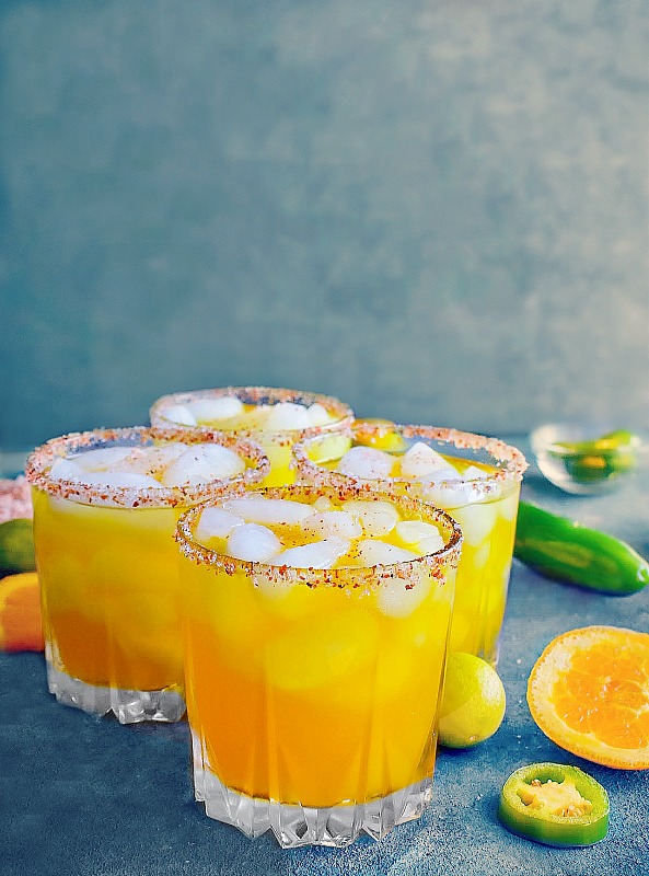 Spicy Margarita using citrus juice like grapefruit, orange and lemon