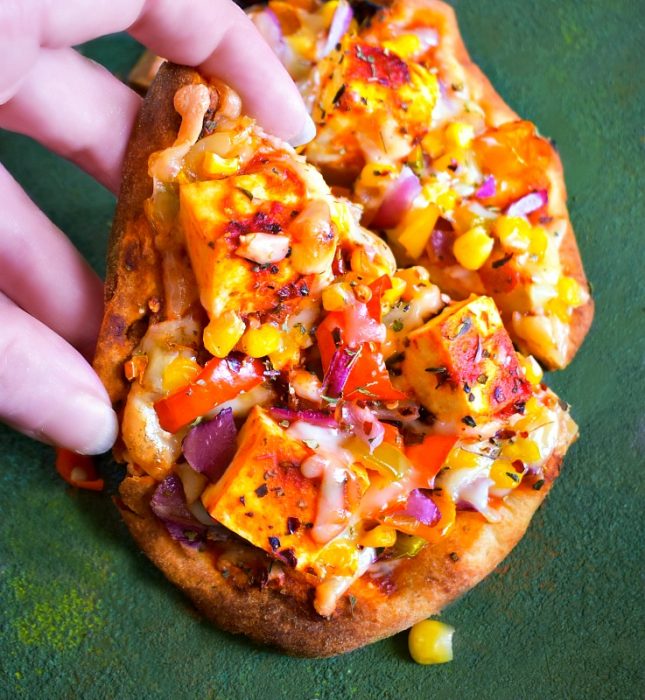 Tandoori Tofu Pizza Extremely Easy Indian Tofu Pizza