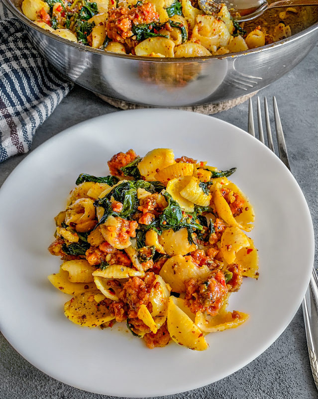 spicy sausage pasta stovetop recipe