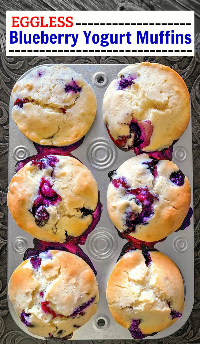 Eggless Blueberry Yogurt Muffins Recipe