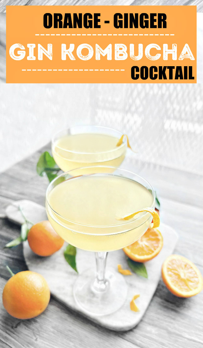 Orange Ginger Gin Kombucha Cocktail
