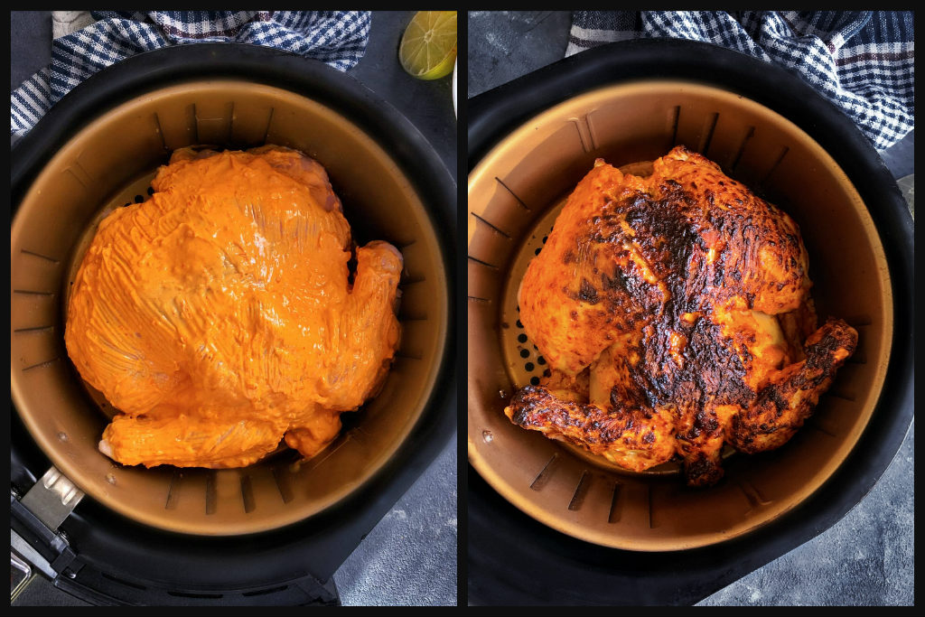 air fryer whole tandoori chicken