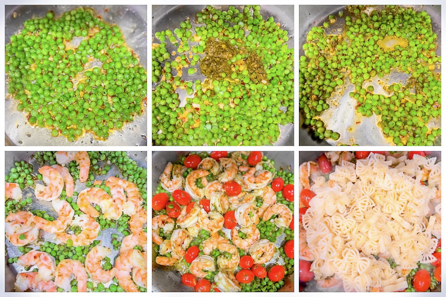 how to make shrimp pesto pasta