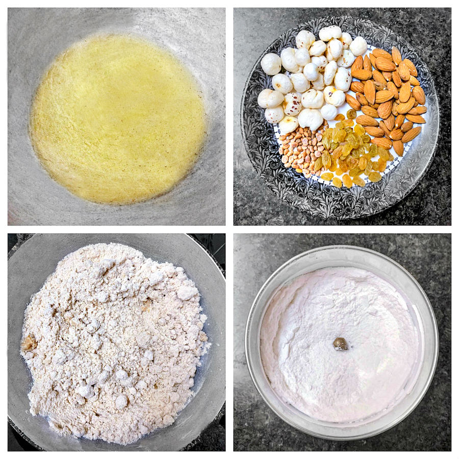 Atta Ladoo Ingredients - whole wheat flour ladoo ingredients