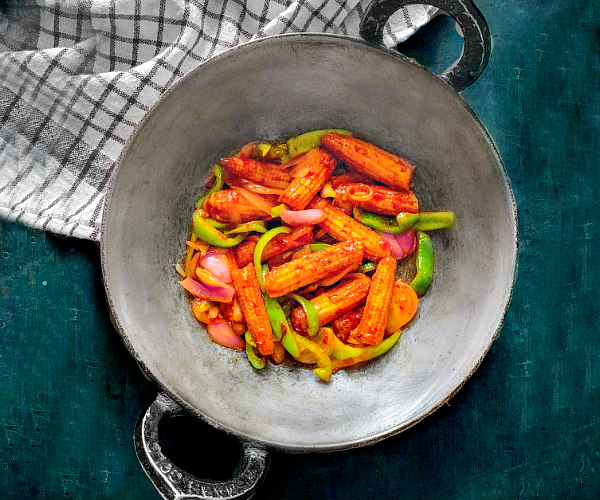 peri peri baby corn stir fry recipe