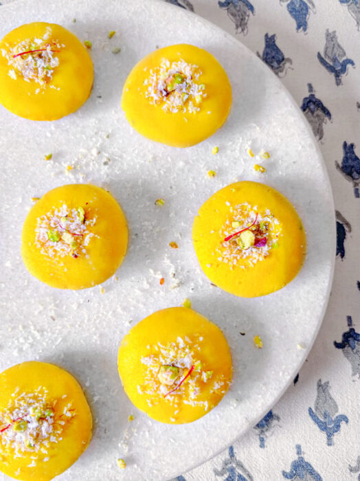Instant Microwave Mango Peda (Indian Mango Fudge)
